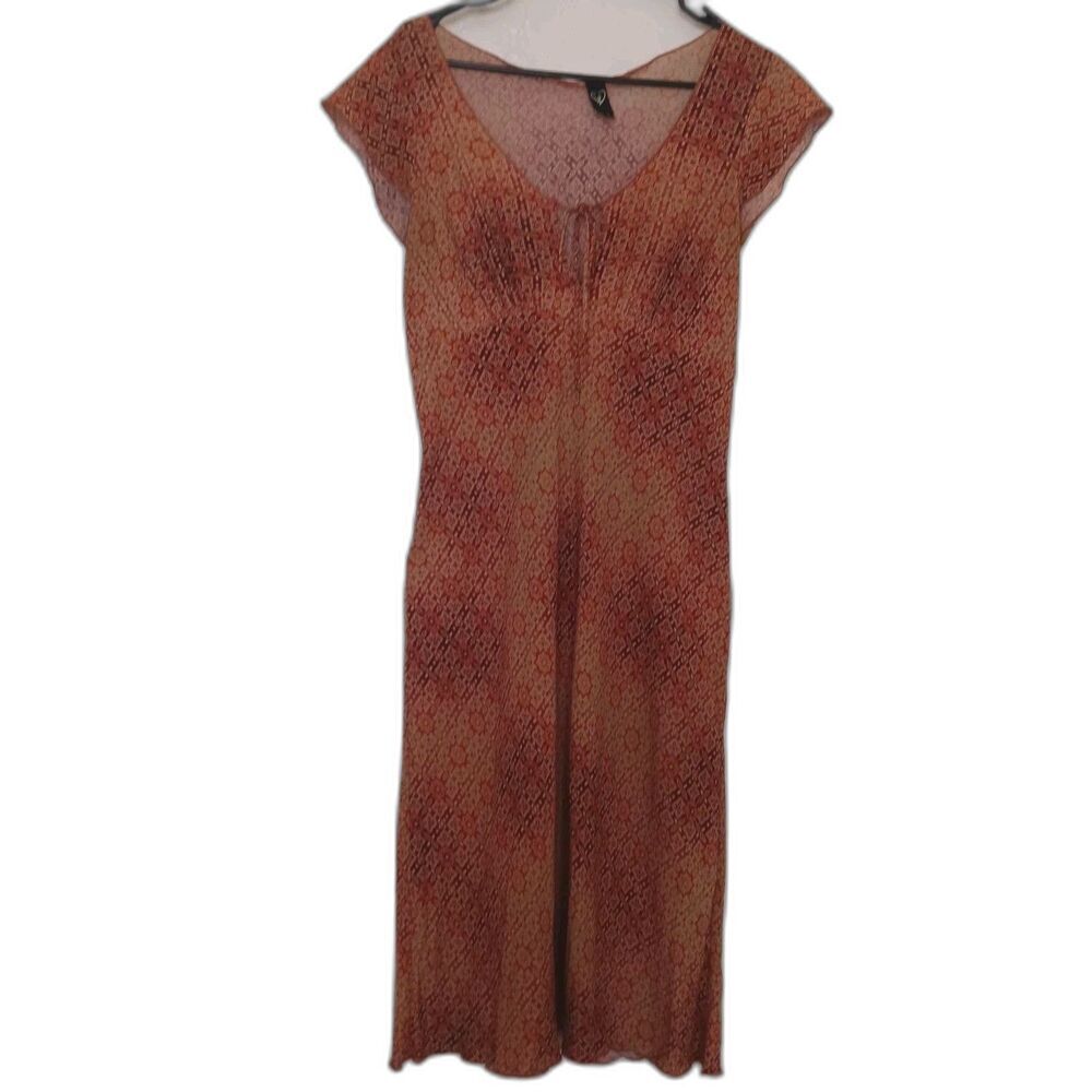 Womens dress Sz 9 Babydoll Midi lightweight Geometric Sienna Pullover Y2k '90s